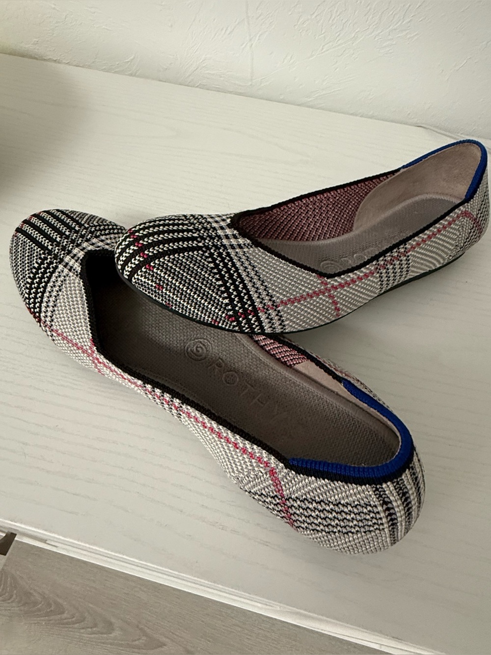 Rothy’s Retired Grey Glen Plaid Flat - 8